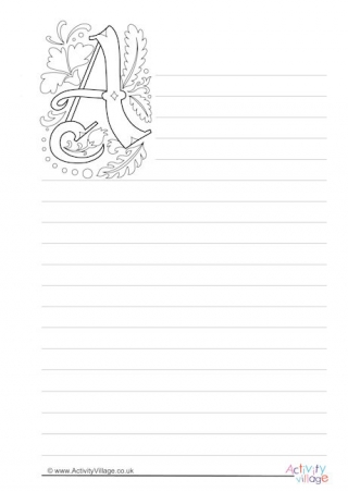 Illuminated Letter A Writing Paper