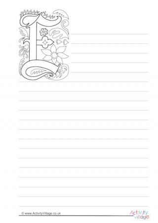 Illuminated Letter E Writing Paper