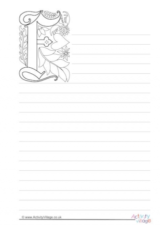 Illuminated Letter F Writing Paper