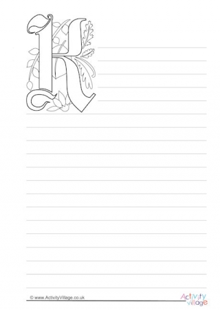 Illuminated Letter K Writing Paper