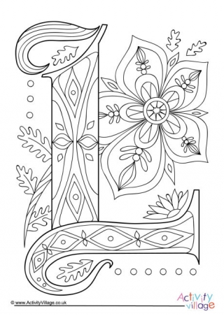 Letter L Coloring Pages For Adults Start With The Letter L Colouring Page
