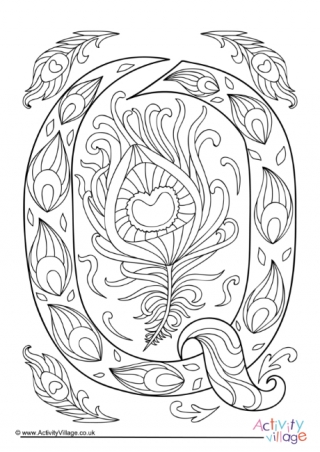 Illuminated Letter Q Colouring Page