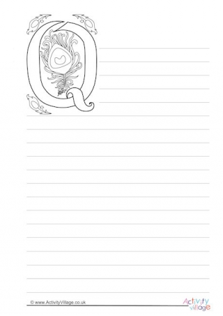 Illuminated Letter Q Writing Paper