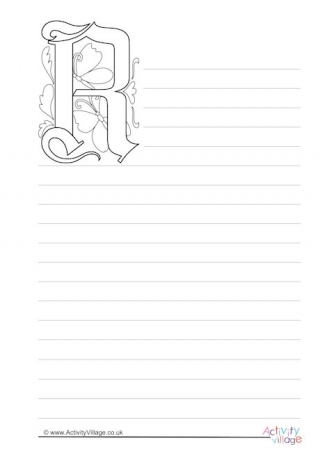 Illuminated Letter R Writing Paper