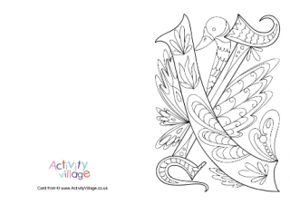 Illuminated Letter X Colouring Card