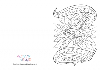 Illuminated Letter Z Colouring Card