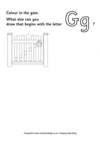 Imagination Alphabet Colouring Page G