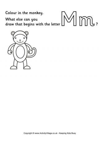 Imagination Alphabet Colouring Page M