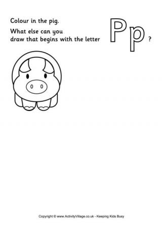 Imagination Alphabet Colouring Page P