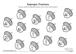 Acorn Improper Fractions Match Up