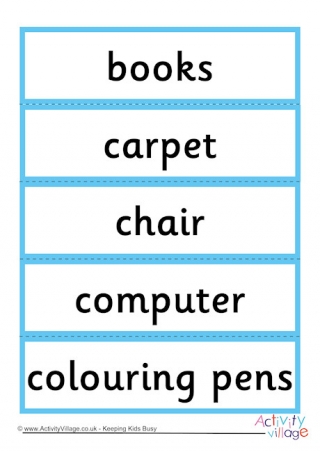 In the Classroom Word Cards