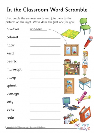 In the Classroom Word Scramble