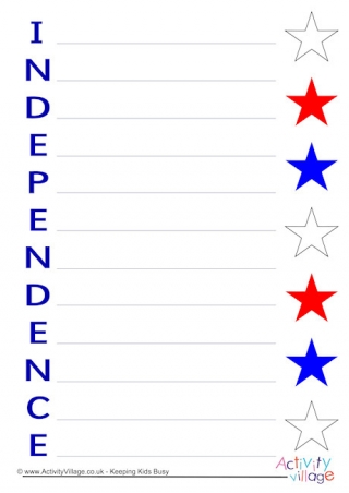 Independence Acrostic Poem Printable