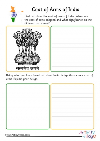 India Coat Of Arms Worksheet