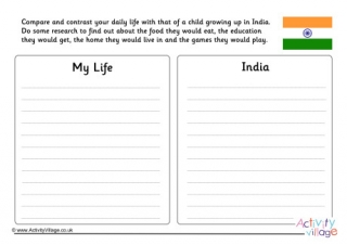 India Compare And Contrast Worksheet