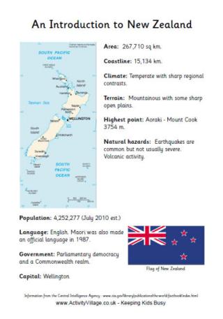 An Introduction to New Zealand Fact Sheet