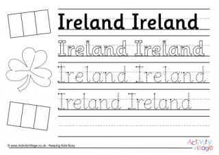 Ireland Handwriting Worksheet