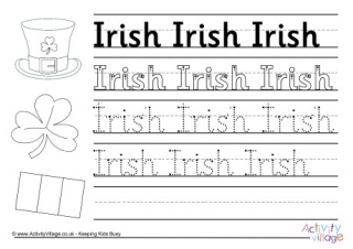Irish Handwriting Worksheet