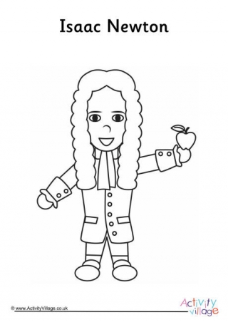 Isaac Newton Colouring Page
