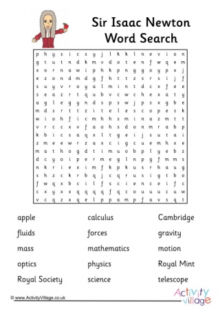 Isaac Newton Word Search