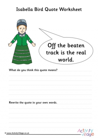 Isabella Bird Quote Worksheet