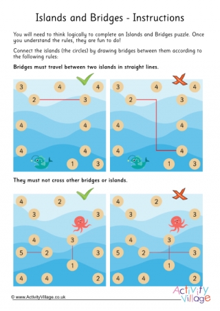 Islands and Bridges Puzzle Instructions
