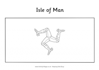 Isle of Man Flag Colouring Page