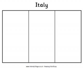 Italy Flag Colouring Page 