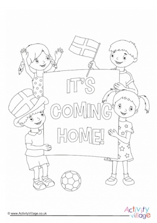 It's Coming Home Colouring Page