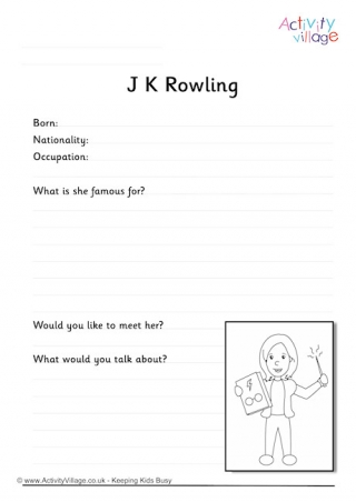 JK Rowling Worksheet