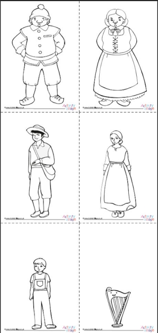 Jack and the Beanstalk Characters Colouring Pages