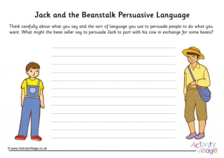 Jack And The Beanstalk Persuasive Language Worksheet