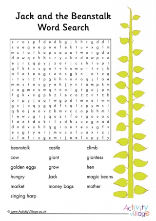 Jack And The Beanstalk Word Search