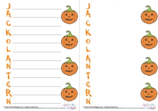 Jack O Lantern Acrostic Poem Printable