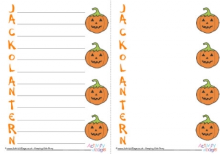 Jack O Lantern Acrostic Poem Printable