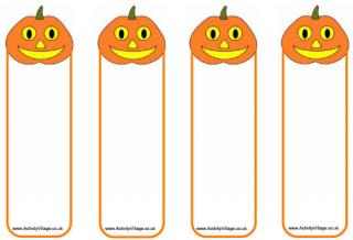 Jack O Lantern Bookmarks - Blank
