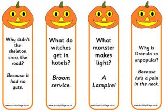 Jack O Lantern Bookmarks - Jokes