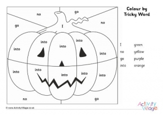 Jack O Lantern Colour By Tricky Word Phase Two