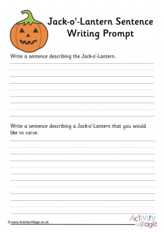 Jack O Lantern Sentence Writing Prompt