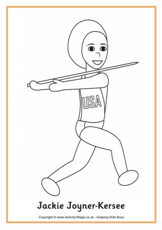 Jackie Joyner-Kersee Colouring Page