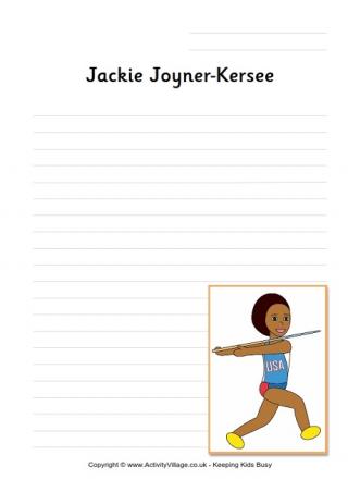 Jackie Joyner-Kersee Writing Page