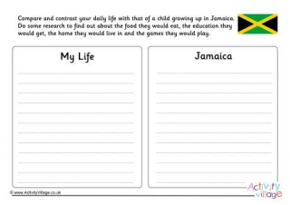 Jamaica Compare And Contrast Worksheet