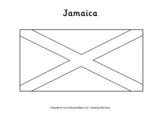 Jamaica Flag Colouring Page