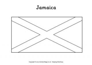Jamaica Flag Colouring Page