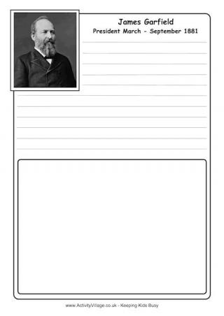 James Garfield Notebooking Page