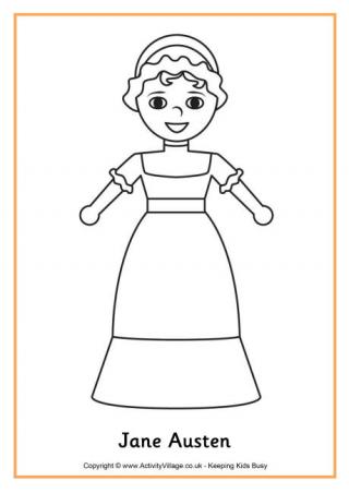 Jane Austen Colouring Page