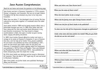 Jane Austen Comprehension