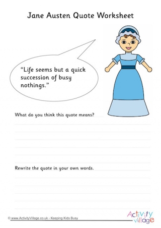 Jane Austen Quote Worksheet 1
