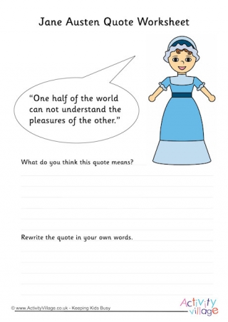 Jane Austen Quote Worksheet 2