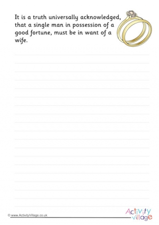Jane Austen Story Starter - Pride and Prejudice